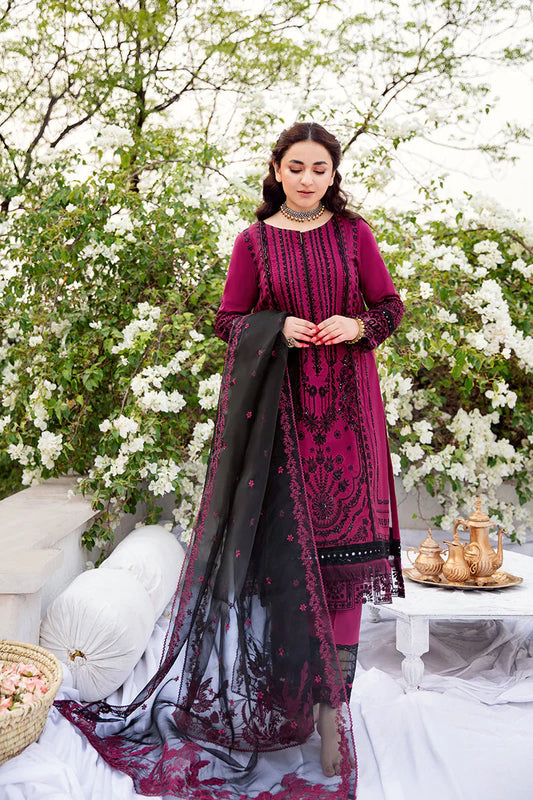RANG RASIYA-3PC LAWN EMBROIDERED WITH ORGANZA EMBROIDERED DUPATTA-UR-2528