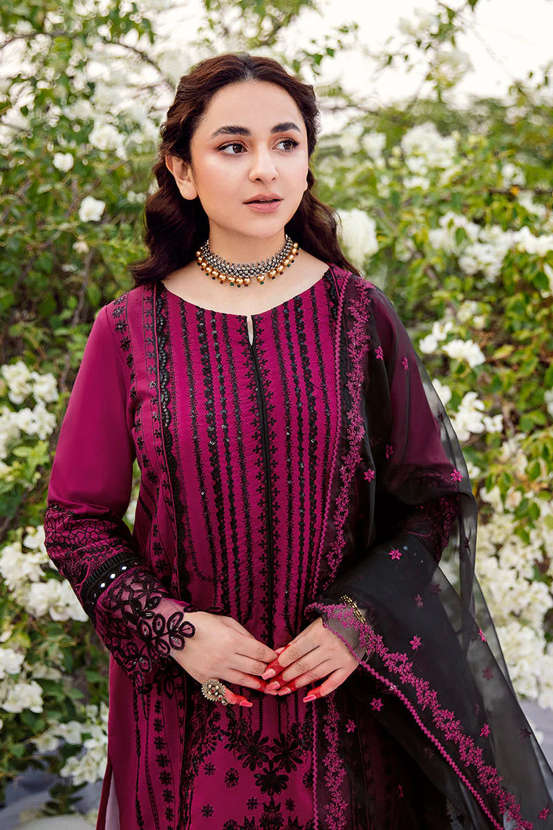 RANG RASIYA-3PC LAWN EMBROIDERED WITH ORGANZA EMBROIDERED DUPATTA-UR-2528