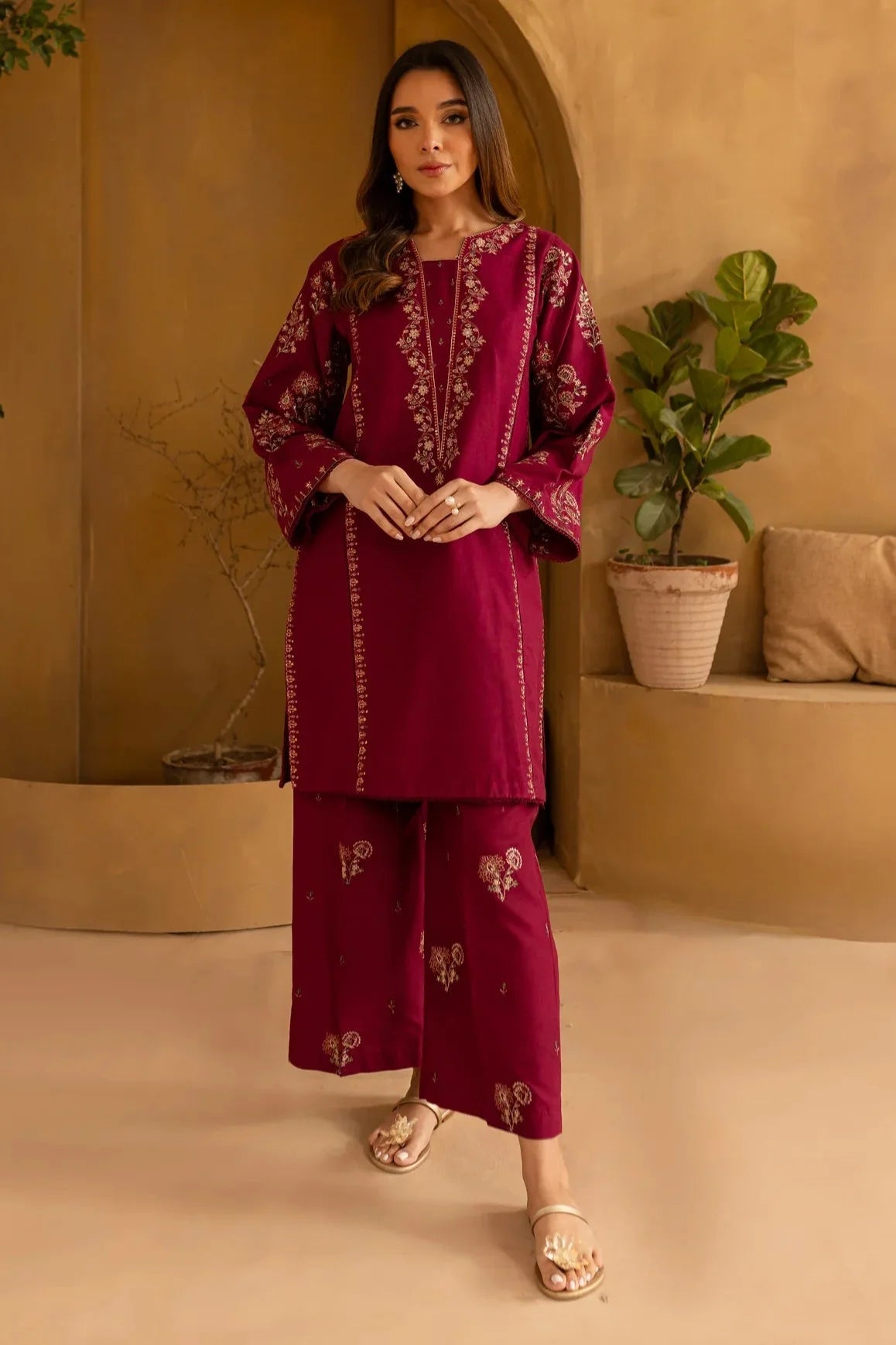 BATIK-2PC LAWN EMBROIDRED SHIRT WITH LAWN EMBROIDRED TROUSER-UR-2605