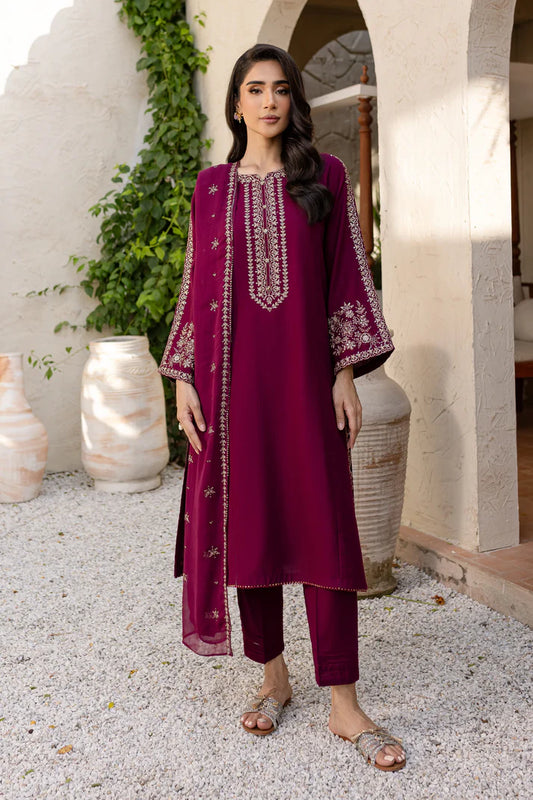 BATIK-3PC LAWN EMBROIDERED SHIRT WITH BAMBER CHIFFON EMBROIDERED DUPATTA AND TROUSER-UR-2687