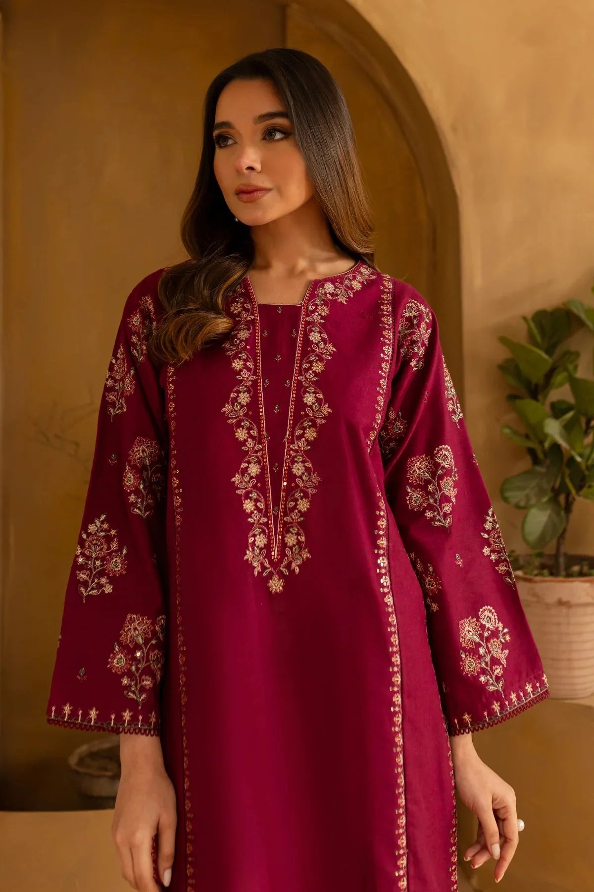BATIK-2PC LAWN EMBROIDRED SHIRT WITH LAWN EMBROIDRED TROUSER-UR-2605