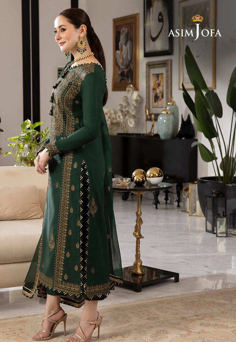 ASIM JOFA-3PC LAWN EMBROIDRED SHIRT WITH CHIFFON EMBROIDRED DUPATTA AND TROUSER-UR-2570