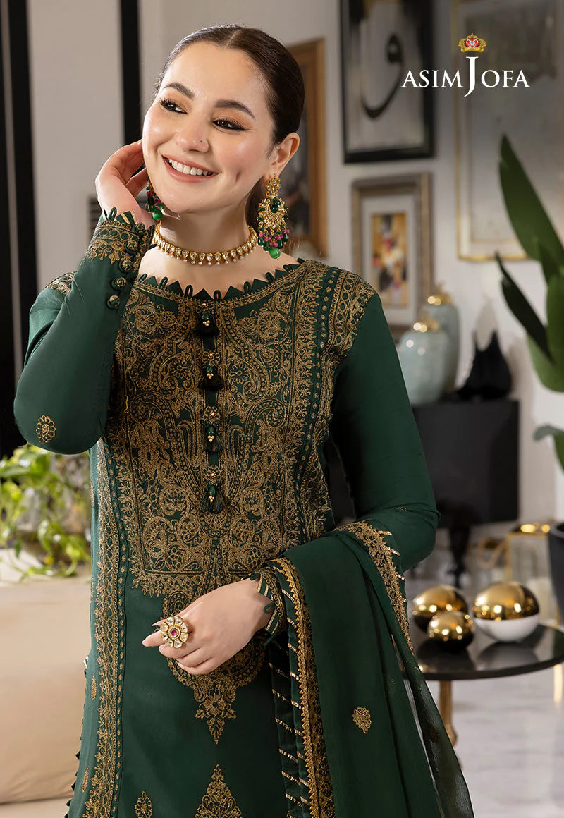 ASIM JOFA-3PC LAWN EMBROIDRED SHIRT WITH CHIFFON EMBROIDRED DUPATTA AND TROUSER-UR-2570