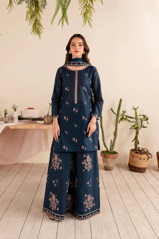 BATIK-3PC LAWN EMBROIDERED SHIRT BAMBER CHIFFON EMBROIDERED DUPATTA AND EMB TROUSER-UR-2633