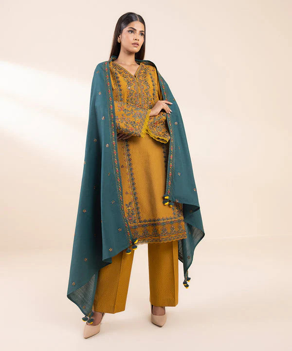 SAPPHIRE- 3PC LAWN EMBROIDERED SHIRT WITH LAWN EMBROIDERED DUPATTA AND TROUSER-UR-2532