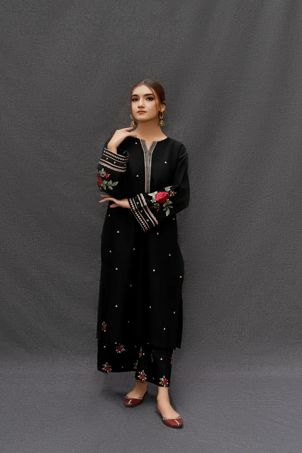URGE - 3PC LAWN EMBROIDERED SHIRT WITH MONARK PRINT DUPATTA AND TROUSER-UR-2509