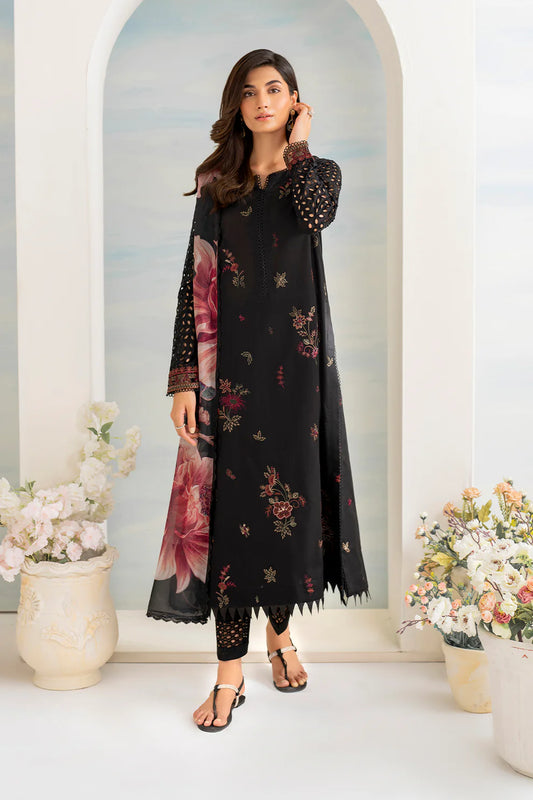 IZNIK- 3PC LAWN EMBROIDERED SHIRT WITH MONARK PRINT DUPATTA AND EMB TROUSER-UR-2592