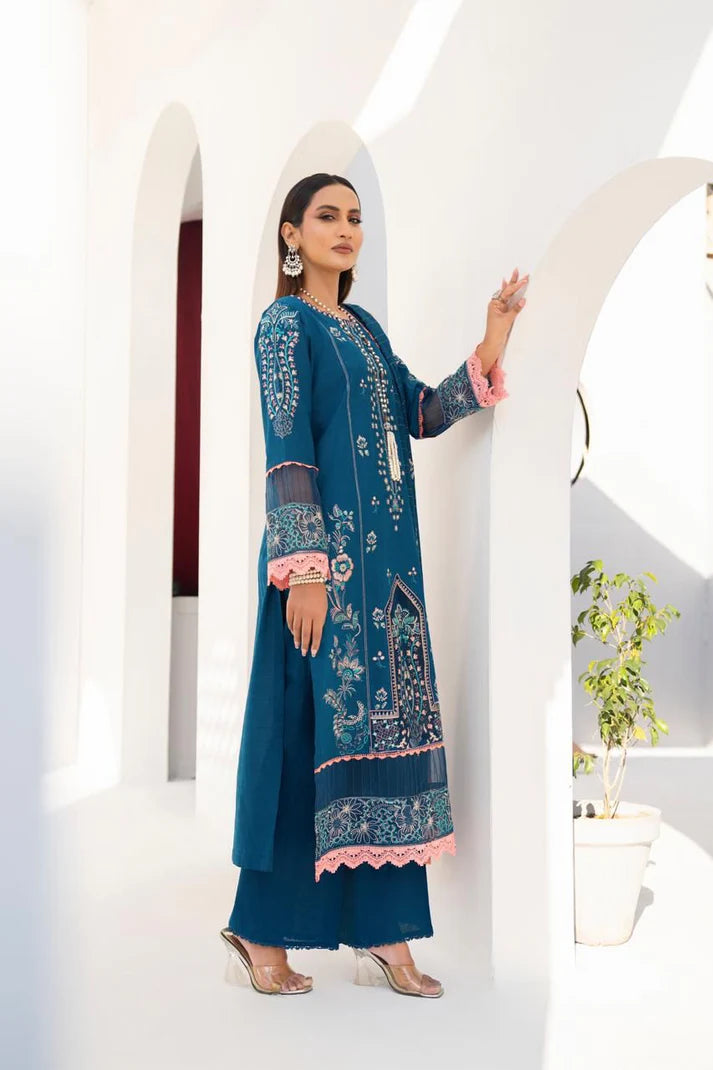 URAN-3PC LAWN EMBROIDERED SHIRT WITH LAWN EMBROIDERED READY TO WEAR DUPATTA-UR-2620