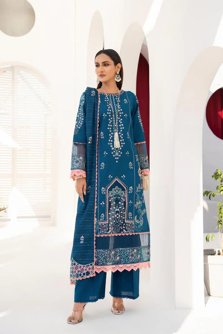 URAN-3PC LAWN EMBROIDERED SHIRT WITH LAWN EMBROIDERED READY TO WEAR DUPATTA-UR-2620