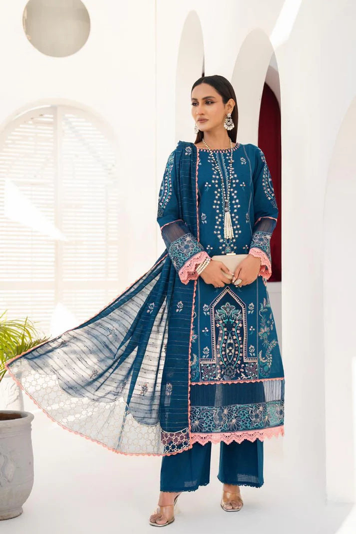 URAN-3PC LAWN EMBROIDERED SHIRT WITH LAWN EMBROIDERED READY TO WEAR DUPATTA-UR-2620