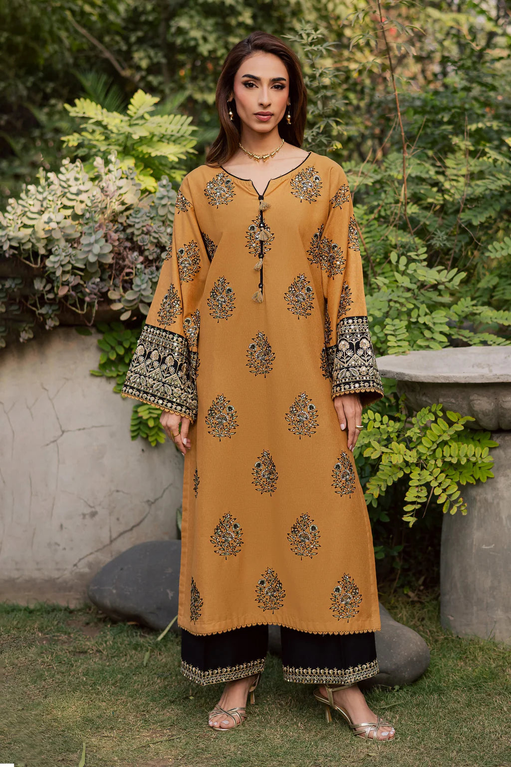 BATIK-2PC LAWN SEQUIN EMBROIDERED SHIRT WITH SEQUIN EMBROIDERED TROUSER-UR-1202