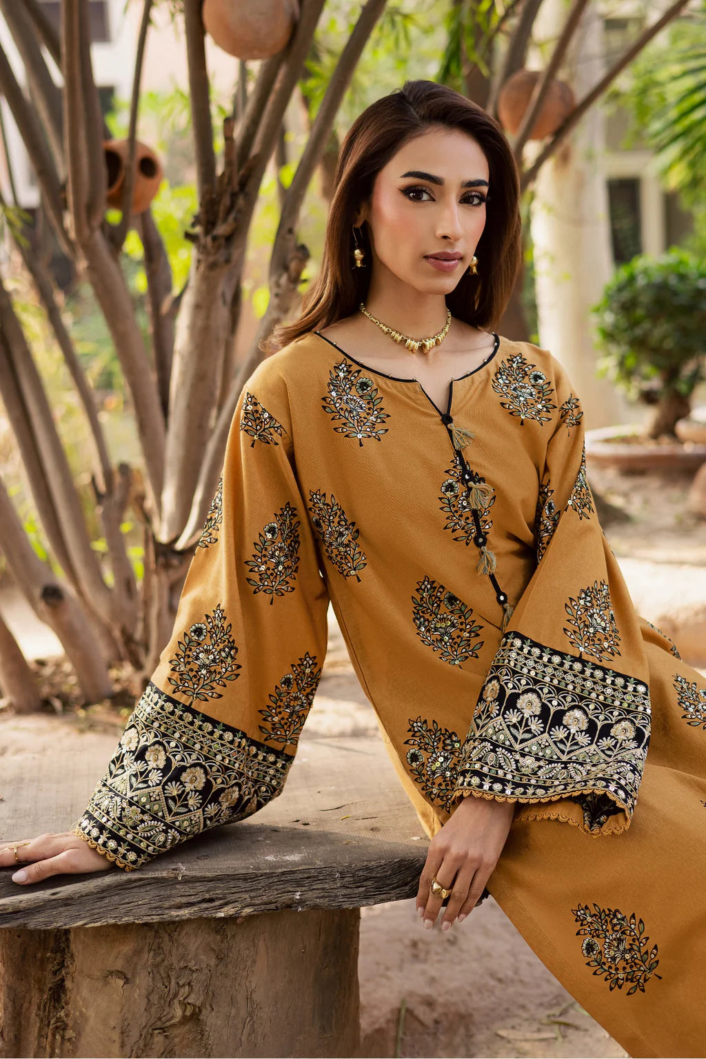 BATIK-2PC LAWN SEQUIN EMBROIDERED SHIRT WITH SEQUIN EMBROIDERED TROUSER-UR-1202