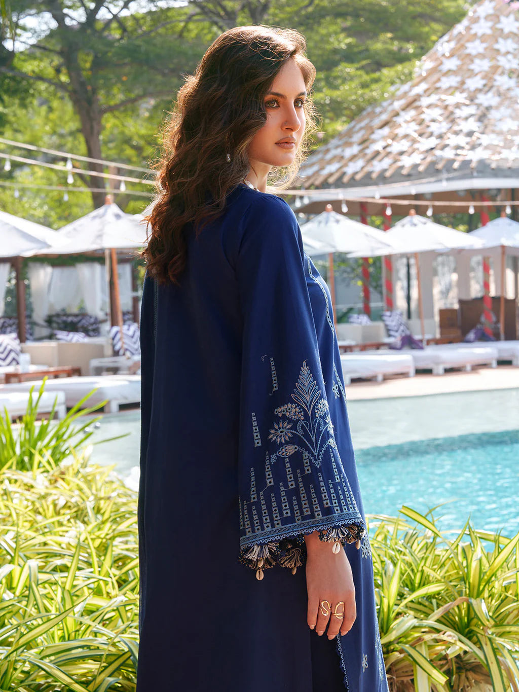 IZEL-3PC LAWN EMBROIDERED SHIRT WITH KHADDI NET EMB DUPATTA AND TROUSER