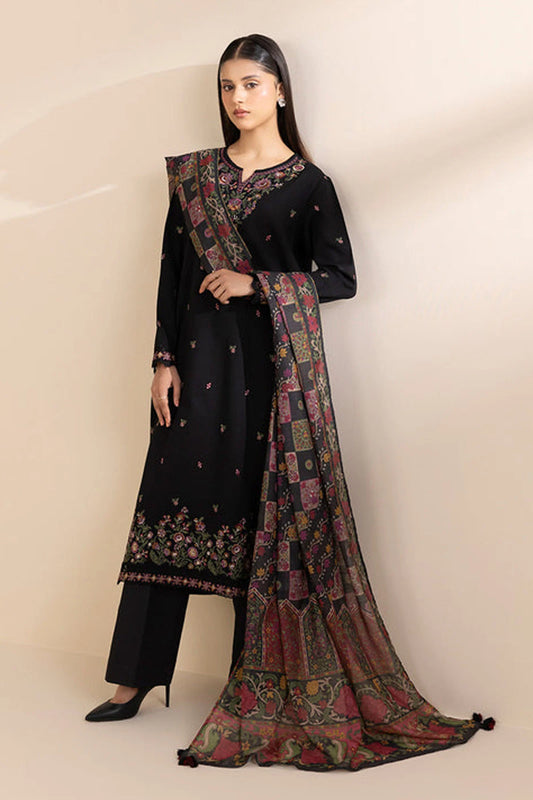 SAPPHIRE-3PC LAWN EMBROIDERED SHIRT WITH MONARK PRINT DUAPATTA & TROUSER-UR-2552-B