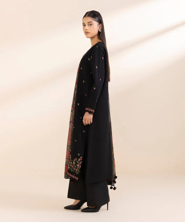 SAPPHIRE-3PC LAWN EMBROIDERED SHIRT WITH MONARK PRINT DUAPATTA & TROUSER-UR-2552-B