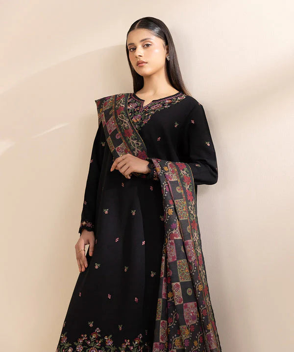 SAPPHIRE-3PC LAWN EMBROIDERED SHIRT WITH MONARK PRINT DUAPATTA & TROUSER-UR-2552-B