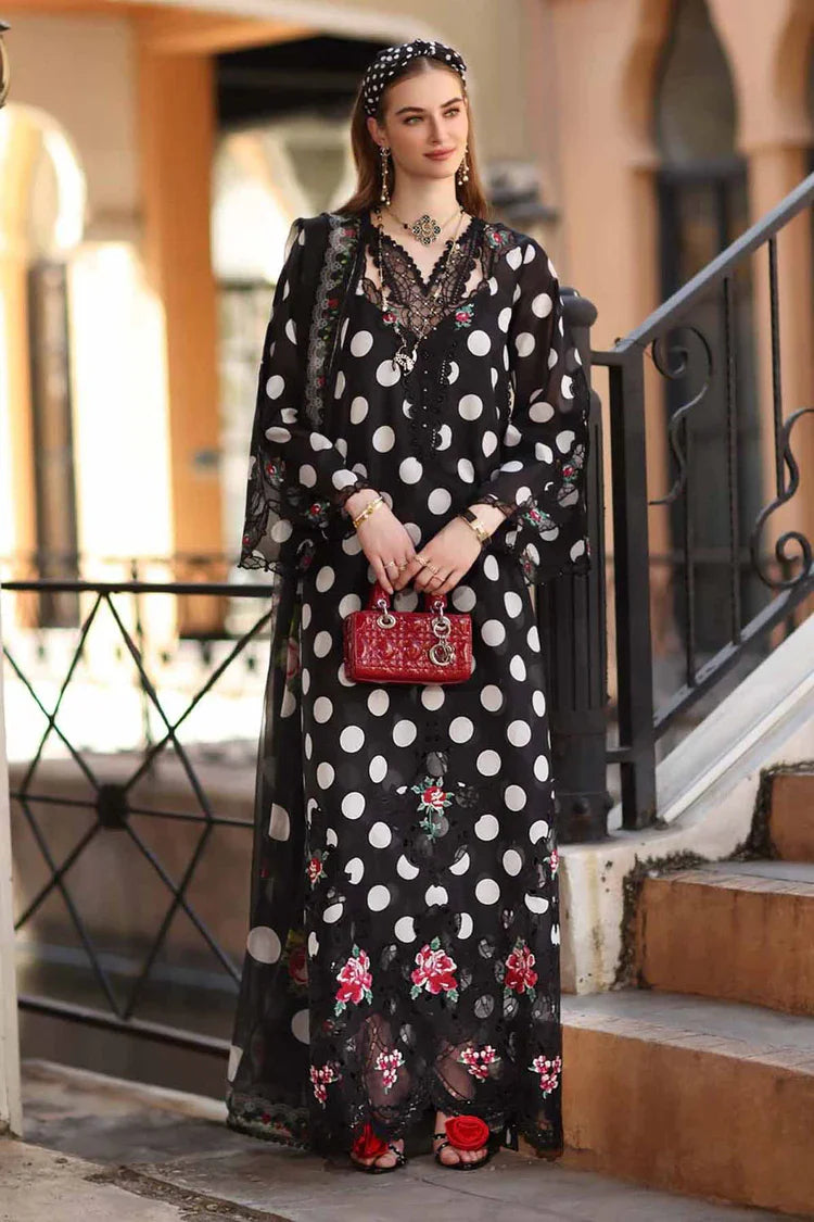 MARIA.B-3PC LAWN PRINTED EMB SHIRT WITH SILK PRINTED DUPATTA AND PRINTED TROUSER0-UR-578