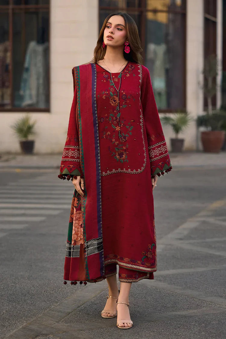 CHARIZMA-3PC LAWN EMBROIDERED SHIRT WITH CHIFFON PRINT DUPATTA AND EMB TROUSER-UR-3621