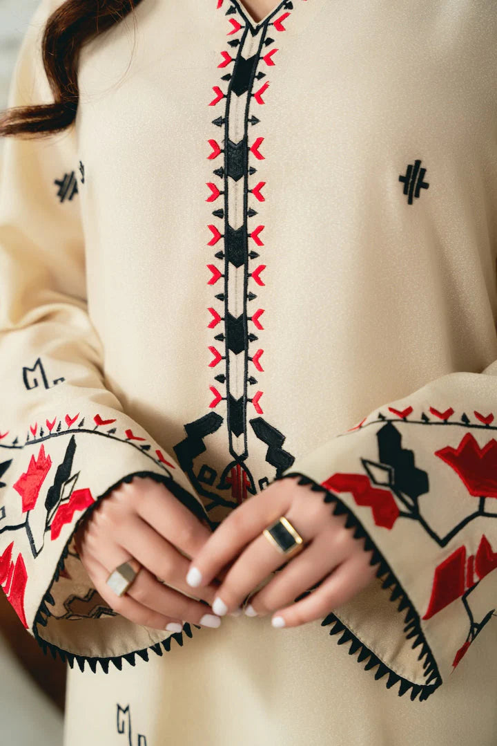 Asim Jofa-Lawn 3pc Embroidered Shirt With Bamber Chiffon Dupatta & Trouser-UR-2501