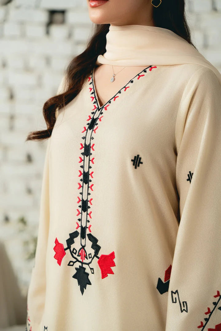 Asim Jofa-Lawn 3pc Embroidered Shirt With Bamber Chiffon Dupatta & Trouser-UR-2501