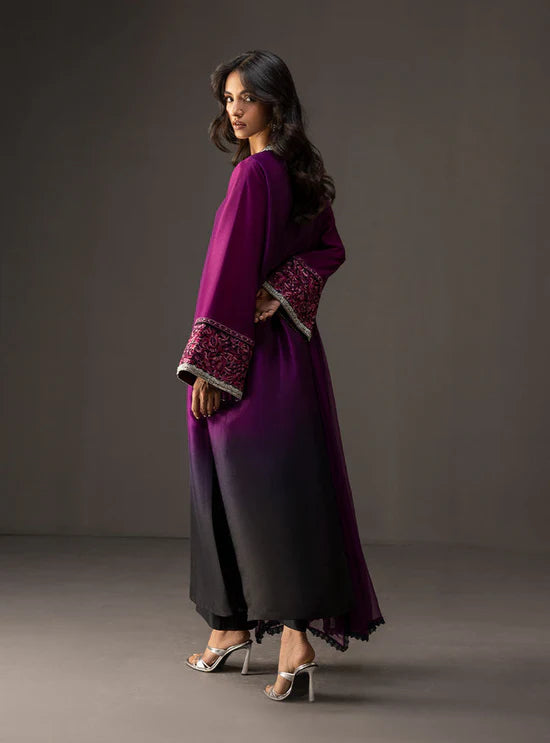 ZAINAB CHOTANI-3PC SHAMOZ SILK PRINT EMBROIDERED SHIRT WITH SOFT SILK PRINT DUPATTA & SILK TROUSER-UR-1904