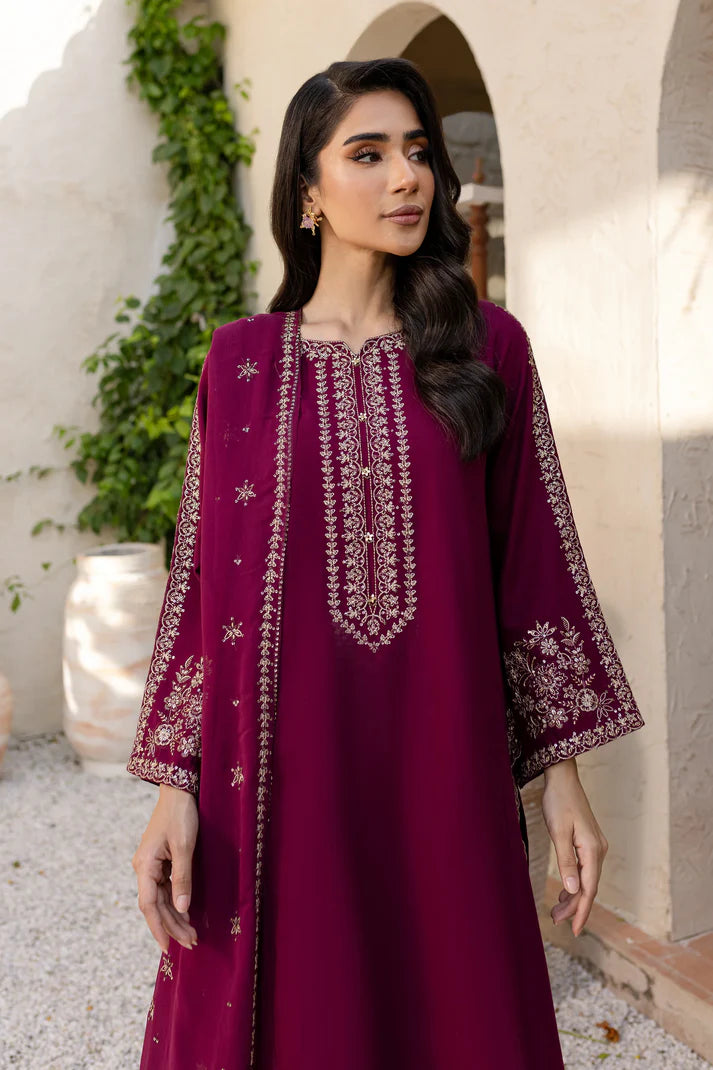 BATIK-3PC LAWN EMBROIDERED SHIRT WITH BAMBER CHIFFON EMBROIDERED DUPATTA AND TROUSER-UR-2687