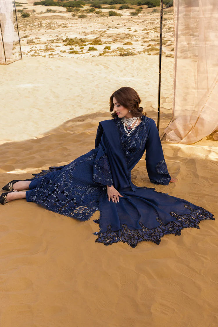 RANG RASIYA-3PC LAWN LASERCUTWORK EMBROIDERED SHIRT WITH KHAADI NET EMBROIDERED DUPATTA AND TROUSER-UR-3690
