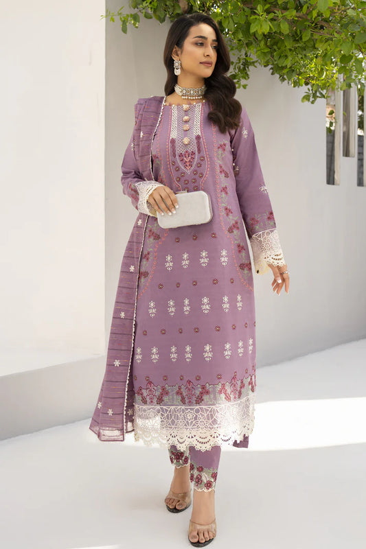 URAN-3PC LAWN EMBROIDERED SHIRT WITH LAWN EMBROIDERED READY TO WEAR DUPATTA-UR-2613