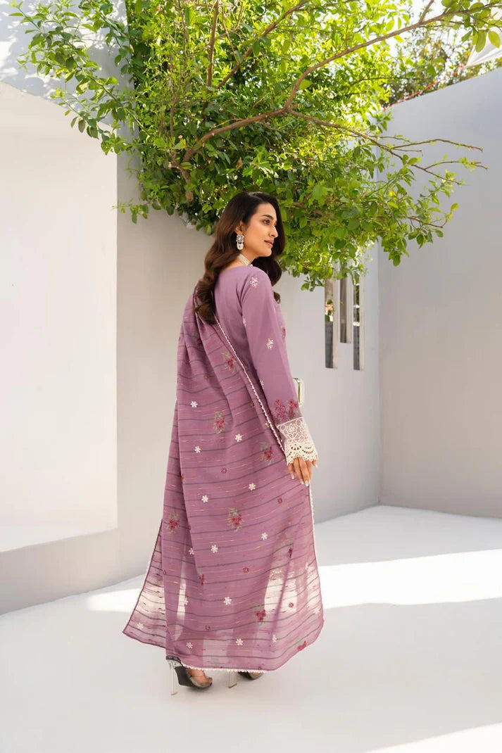 URAN-3PC LAWN EMBROIDERED SHIRT WITH LAWN EMBROIDERED READY TO WEAR DUPATTA-UR-2613