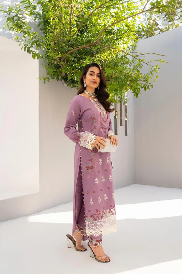 URAN-3PC LAWN EMBROIDERED SHIRT WITH LAWN EMBROIDERED READY TO WEAR DUPATTA-UR-2613