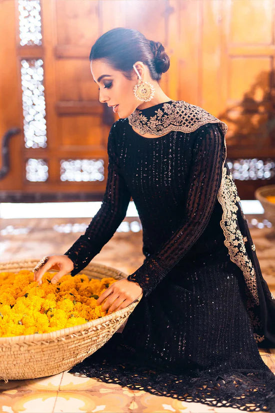 AZURE-3PC LAWN EMBROIDERED SHIRT WITH CHIFFOON EMBROIDERED DUPATTA AND EMB TROUSER-UR-3626