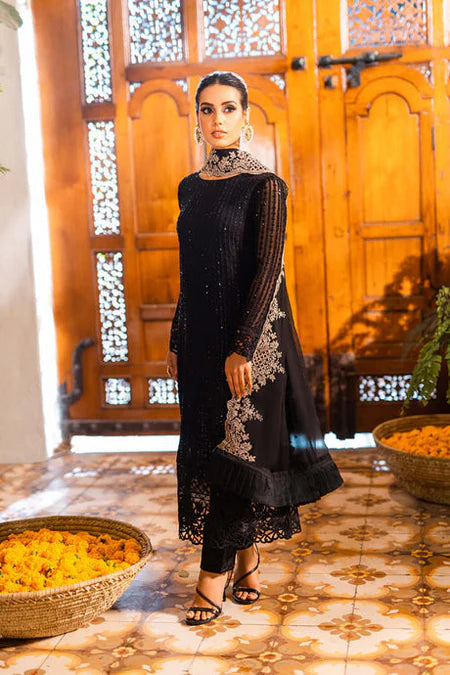 AZURE-3PC LAWN EMBROIDERED SHIRT WITH CHIFFOON EMBROIDERED DUPATTA AND EMB TROUSER-UR-3626