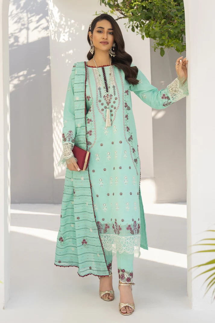 URAN-3PC LAWN EMBROIDERED SHIRT WITH LAWN EMBROIDERED READY TO WEAR DUPATTA-UR-2622