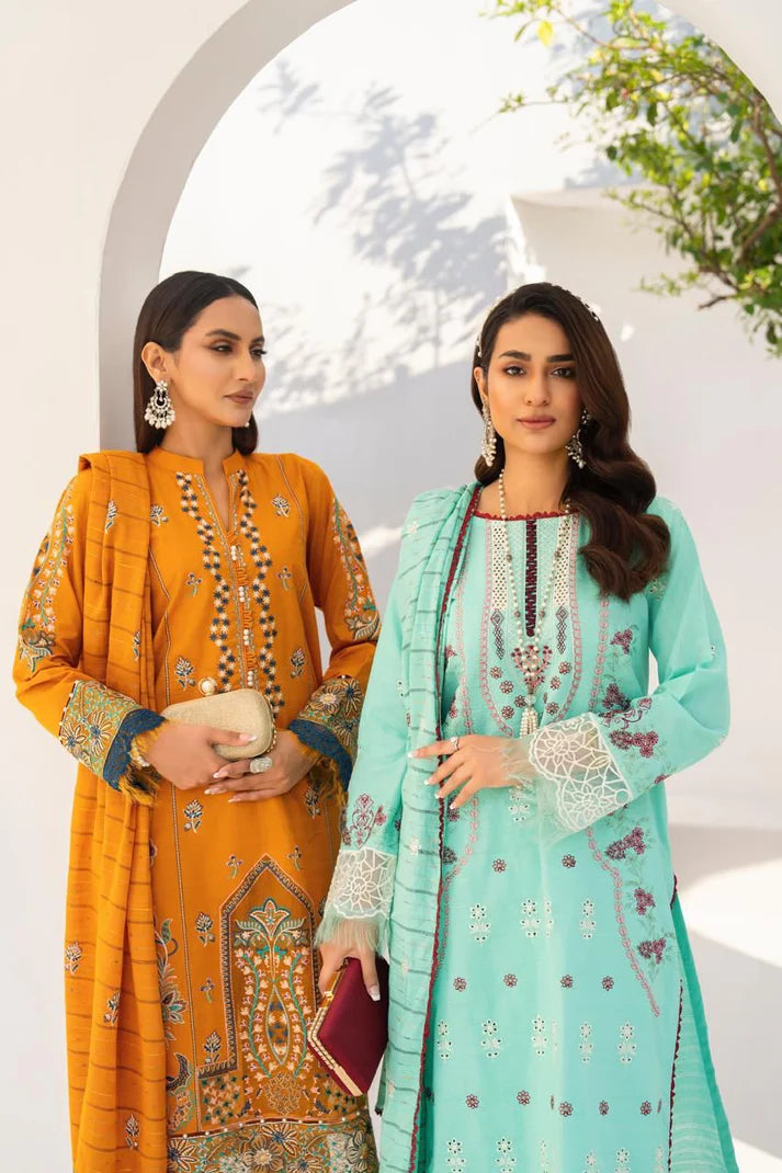 URAN-3PC LAWN EMBROIDERED SHIRT WITH LAWN EMBROIDERED READY TO WEAR DUPATTA-UR-2622
