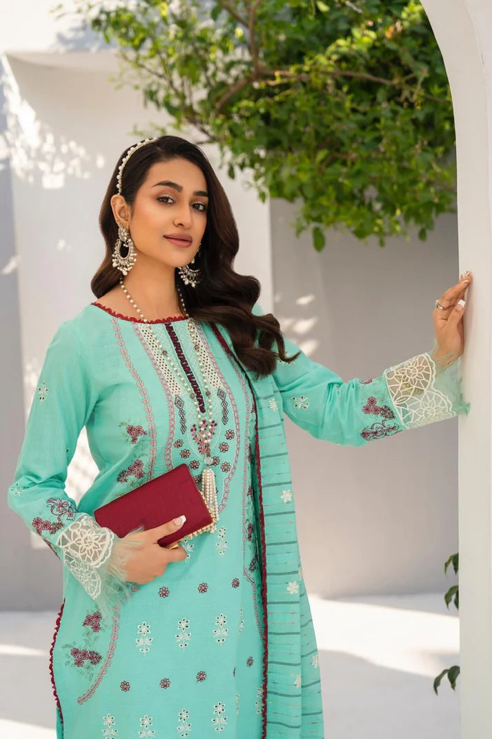 URAN-3PC LAWN EMBROIDERED SHIRT WITH LAWN EMBROIDERED READY TO WEAR DUPATTA-UR-2622