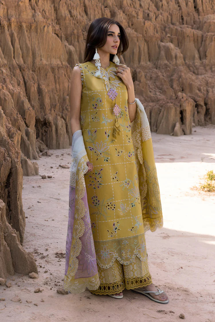 RANG RASIYA-3PC LAWN EMBROIDERED SHIRT WITH KHAADI NET EMB READY TO WEAR DUPATTA & TROUSER