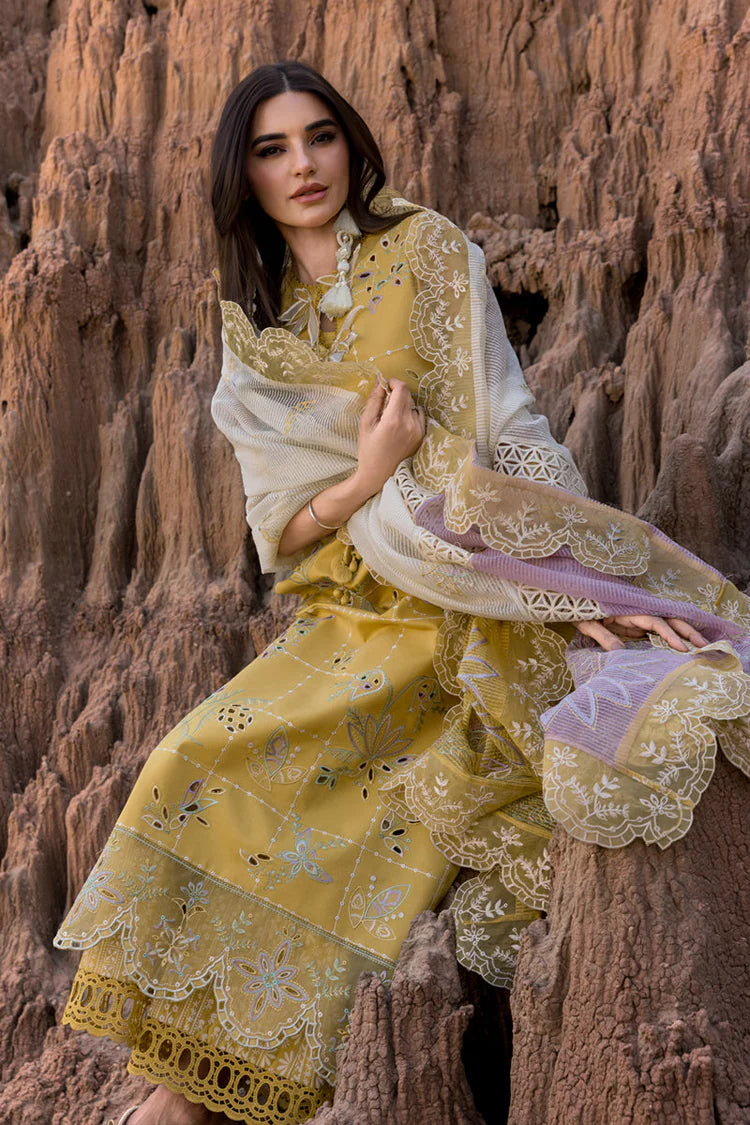 RANG RASIYA-3PC LAWN EMBROIDERED SHIRT WITH KHAADI NET EMB READY TO WEAR DUPATTA & TROUSER