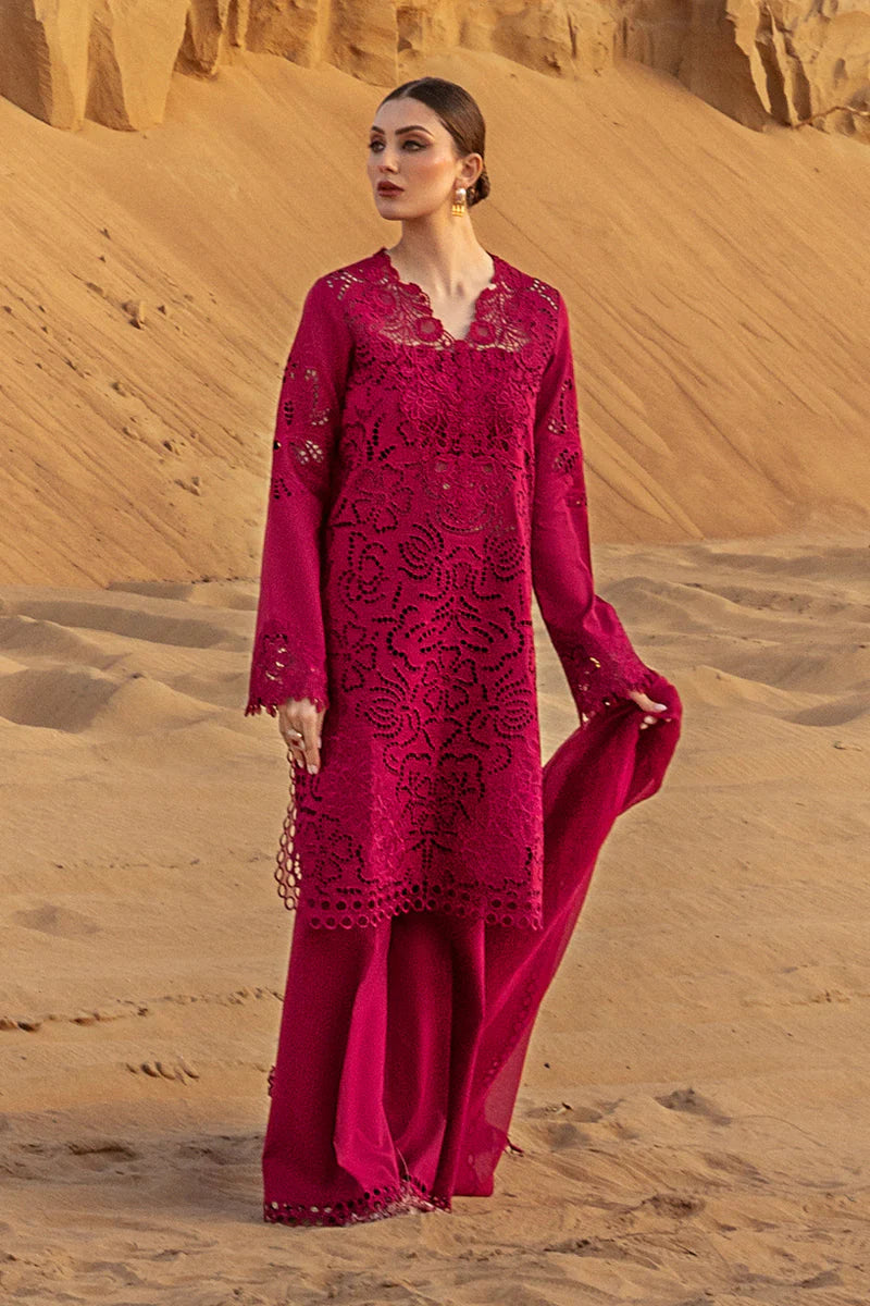 RANG RASIYA-CHIKAN KARI 3PC EMBROIDERED LAWN SHIRT WITH ORGANZA EMBROIDERED DUPATTA AND TROUSER-UR-2527