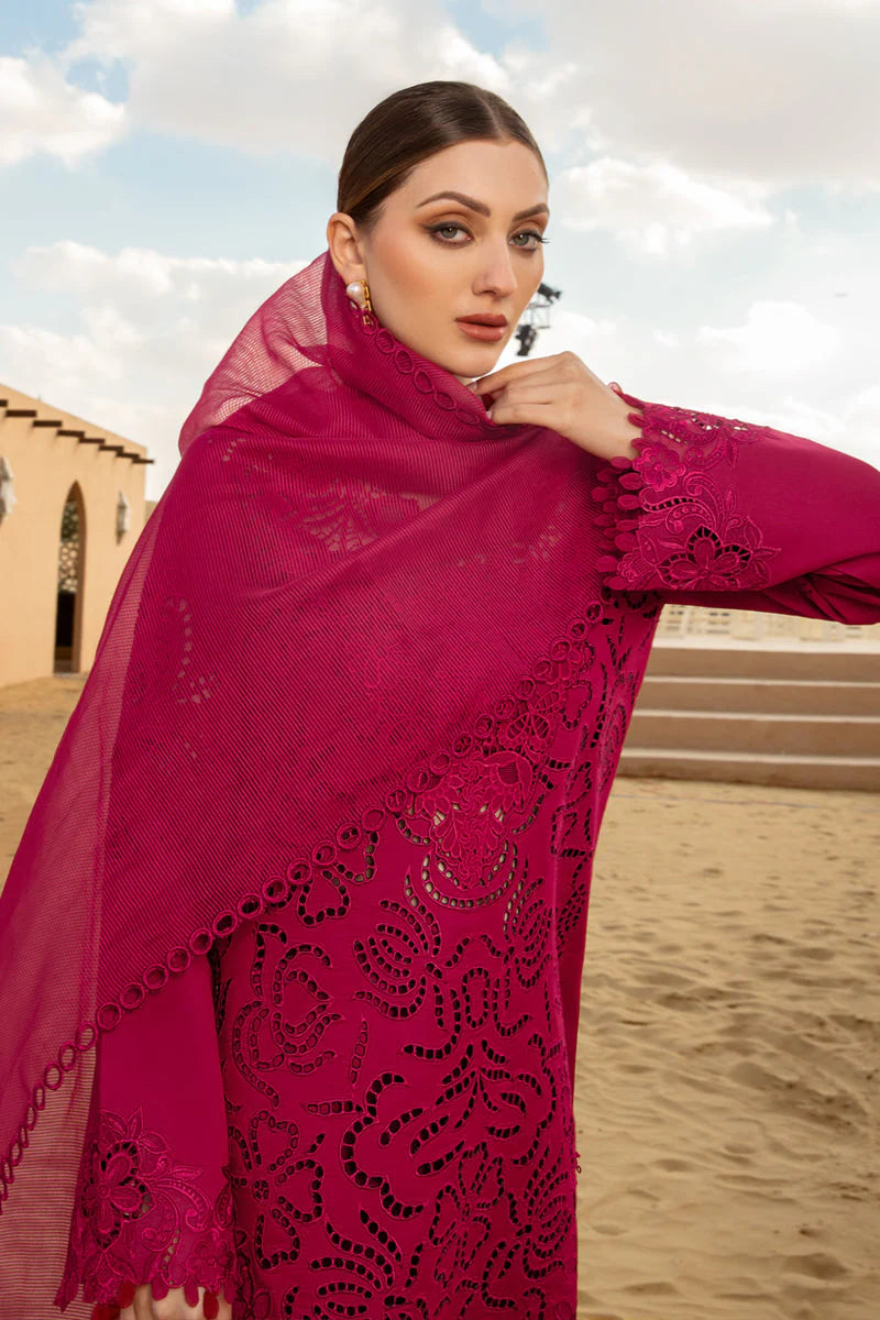 RANG RASIYA-CHIKAN KARI 3PC EMBROIDERED LAWN SHIRT WITH ORGANZA EMBROIDERED DUPATTA AND TROUSER-UR-2527