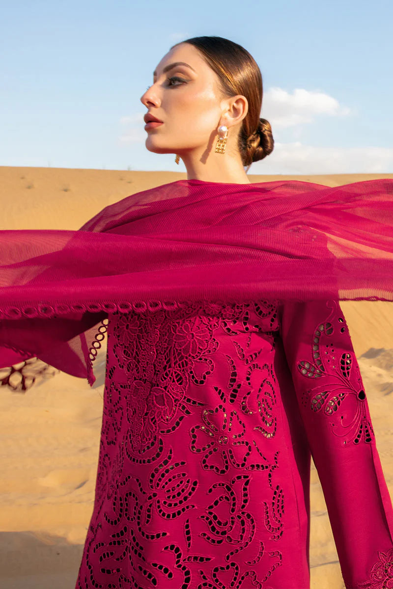 RANG RASIYA-CHIKAN KARI 3PC EMBROIDERED LAWN SHIRT WITH ORGANZA EMBROIDERED DUPATTA AND TROUSER-UR-2527