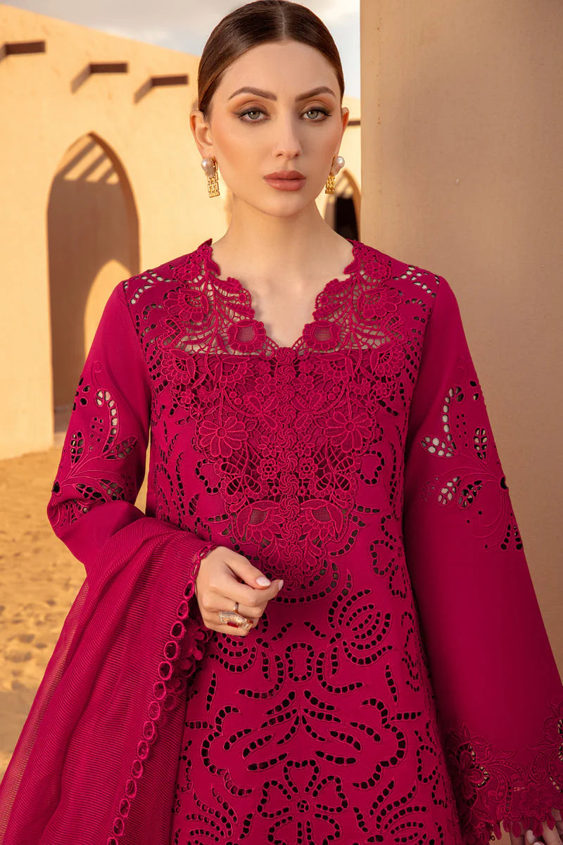 RANG RASIYA-CHIKAN KARI 3PC EMBROIDERED LAWN SHIRT WITH ORGANZA EMBROIDERED DUPATTA AND TROUSER-UR-2527