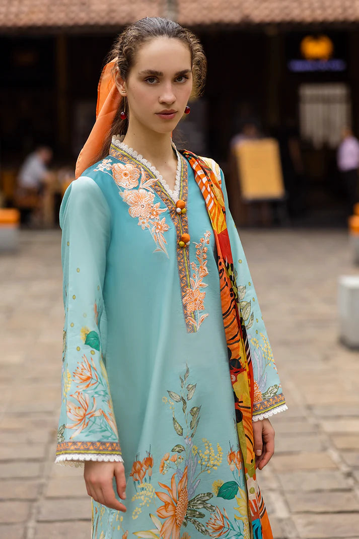MUSHQ-3PC LAWN PRINTED SHIRT WITH CHIFFON PRINT DUPATTA AND PRINT TROUSER-UR-2809
