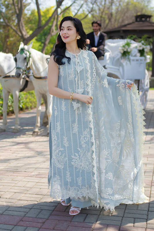 RANG RASIYA-3PC LAWN EMBROIDERED SHIRT WITH CHIFFON PRINTED EMB DUPATTA AND TROUSER-UR-4569