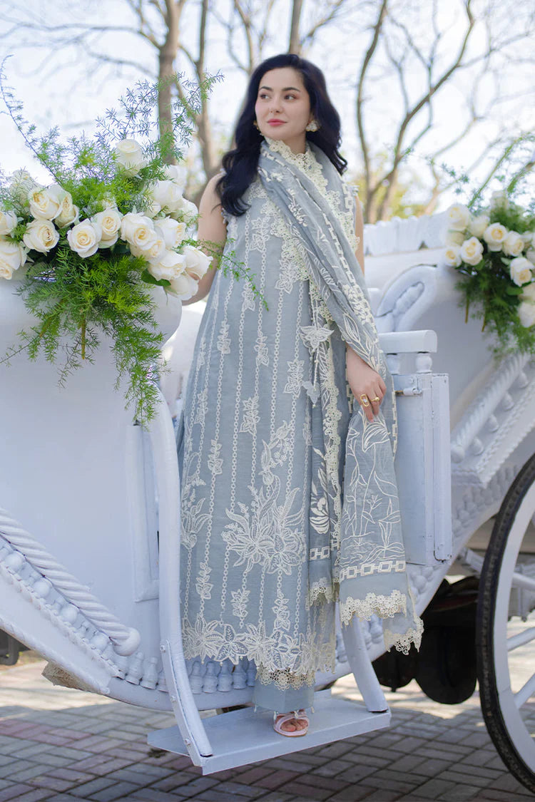 RANG RASIYA-3PC LAWN EMBROIDERED SHIRT WITH CHIFFON PRINTED EMB DUPATTA AND TROUSER-UR-4569