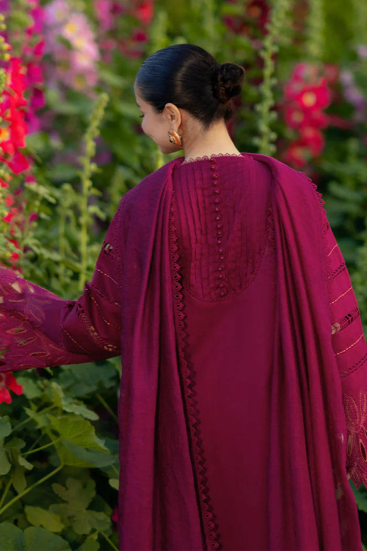 RANG RASIYA-3PC LAWN CHIKAN EMBROIDERED SHIRT WITH KHADDI NET EMB DUPATTA AND EMB TROUSER-UR-4589