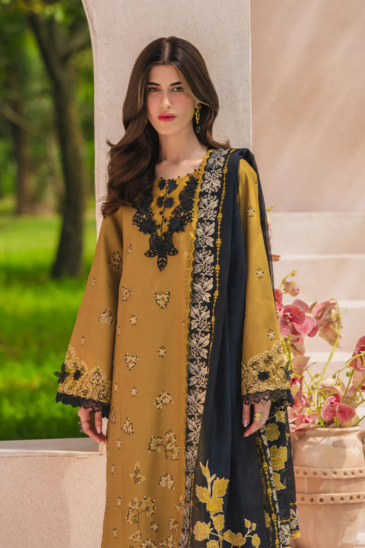 RANG RASIYA-3PC LAWN EMBROIDERED SHIRT WITH SILK PRINTED DUPATTA AND TROUSER-UR-4501