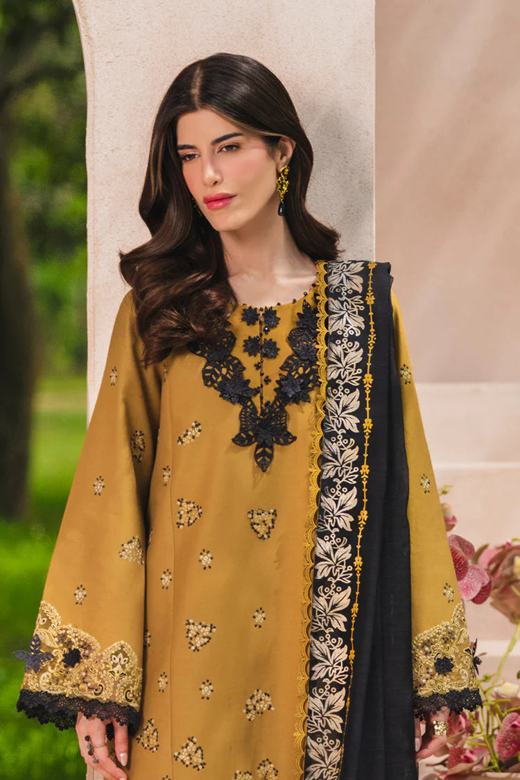 RANG RASIYA-3PC LAWN EMBROIDERED SHIRT WITH SILK PRINTED DUPATTA AND TROUSER-UR-4501