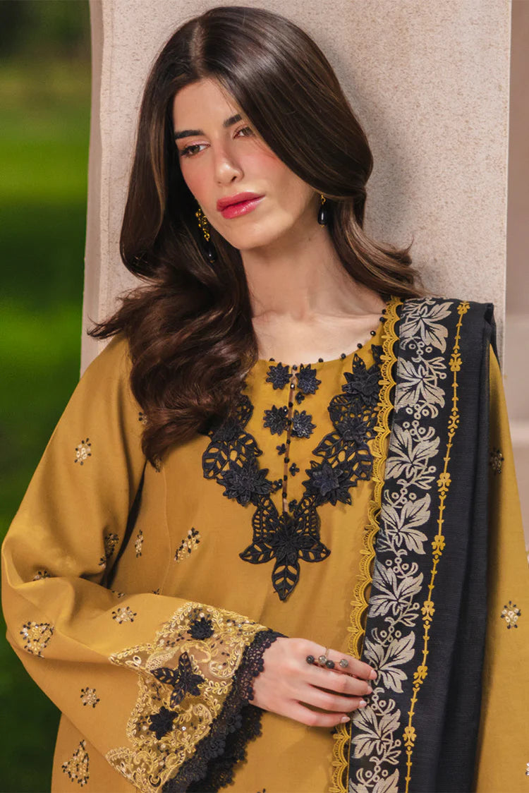 RANG RASIYA-3PC LAWN EMBROIDERED SHIRT WITH SILK PRINTED DUPATTA AND TROUSER-UR-4501