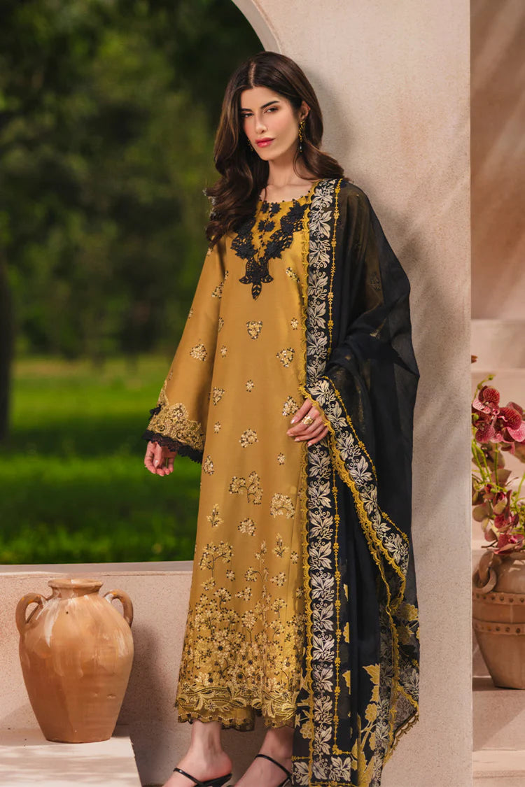 RANG RASIYA-3PC LAWN EMBROIDERED SHIRT WITH SILK PRINTED DUPATTA AND TROUSER-UR-4501