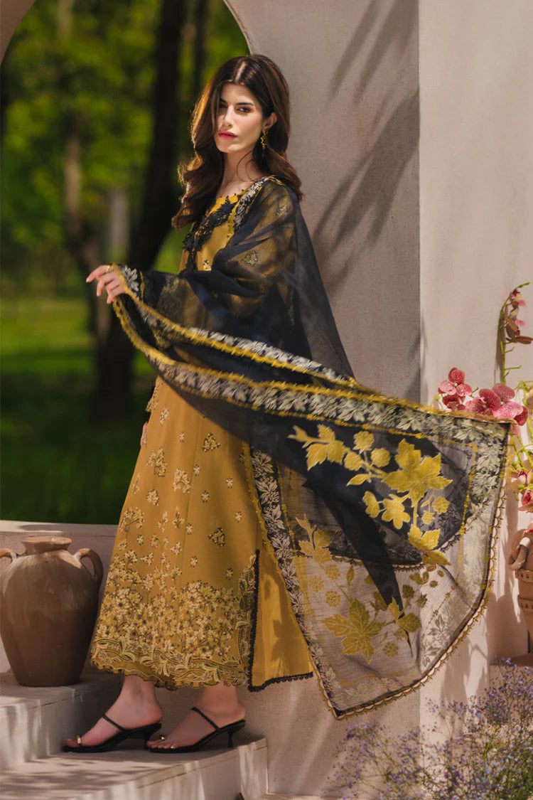 RANG RASIYA-3PC LAWN EMBROIDERED SHIRT WITH SILK PRINTED DUPATTA AND TROUSER-UR-4501